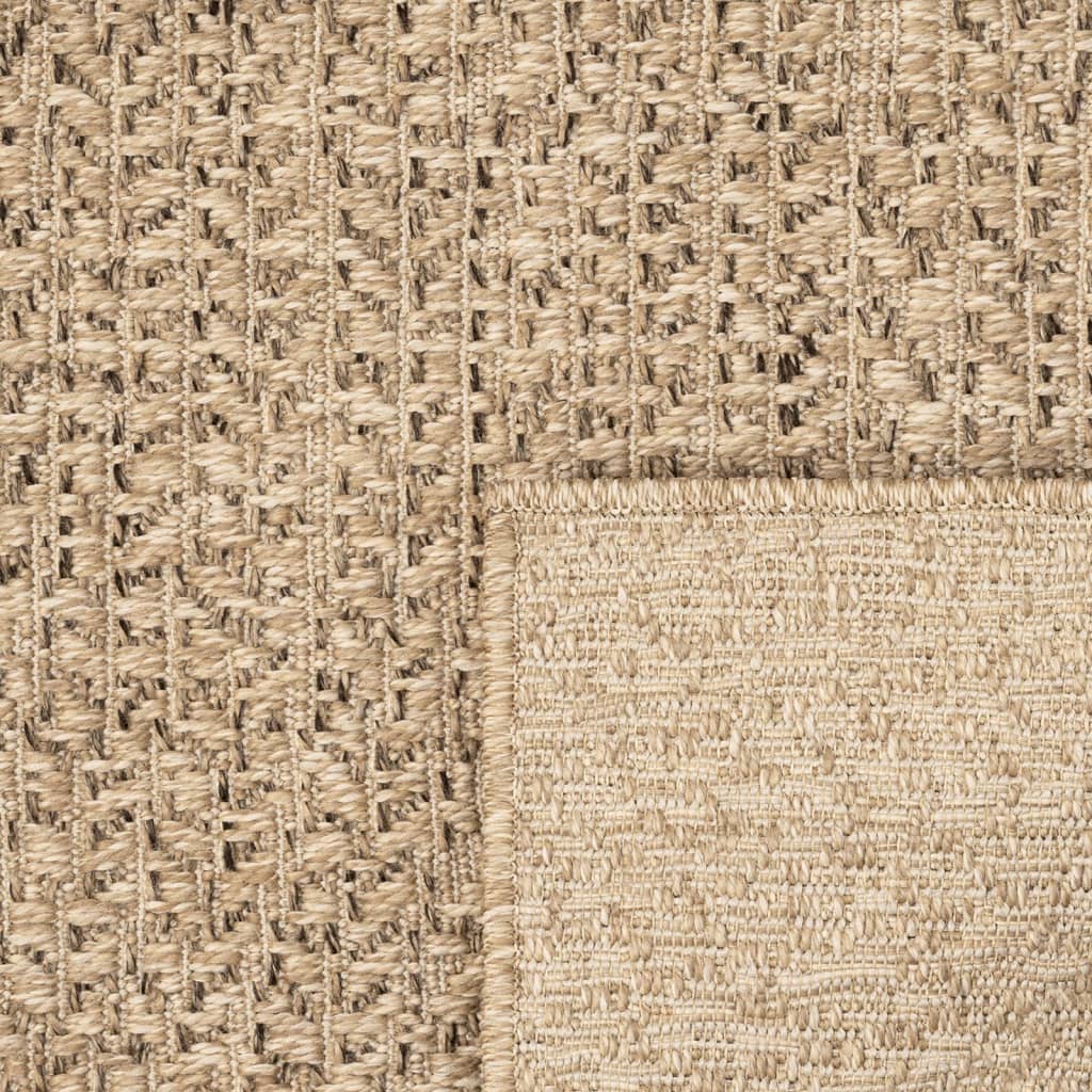 Rug ZIZUR Jute Look Indoor and Outdoor Round Brown 240 x 340 cm
