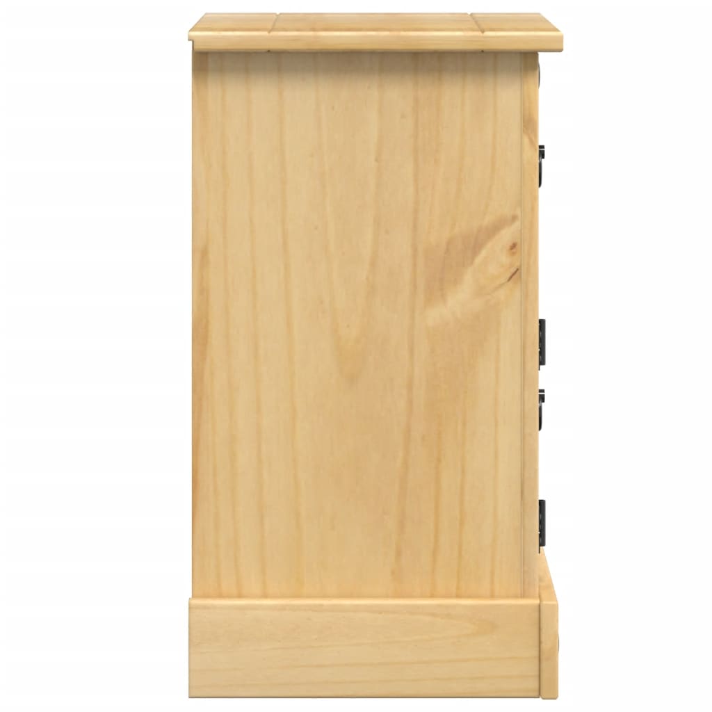 Bedside Cabinet "Corona" 35x32,5x58 cm Solid Wood Pine Honey wax