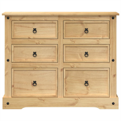 vidaXL Chest of Drawers "Corona" 110x43x91 cm Solid Wood Pine 4