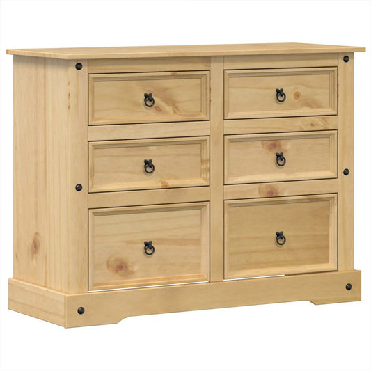 vidaXL Chest of Drawers "Corona" 112x48x91 cm Solid Wood Pine 2