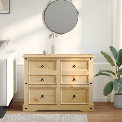vidaXL Chest of Drawers "Corona" 112x48x91 cm Solid Wood Pine 3