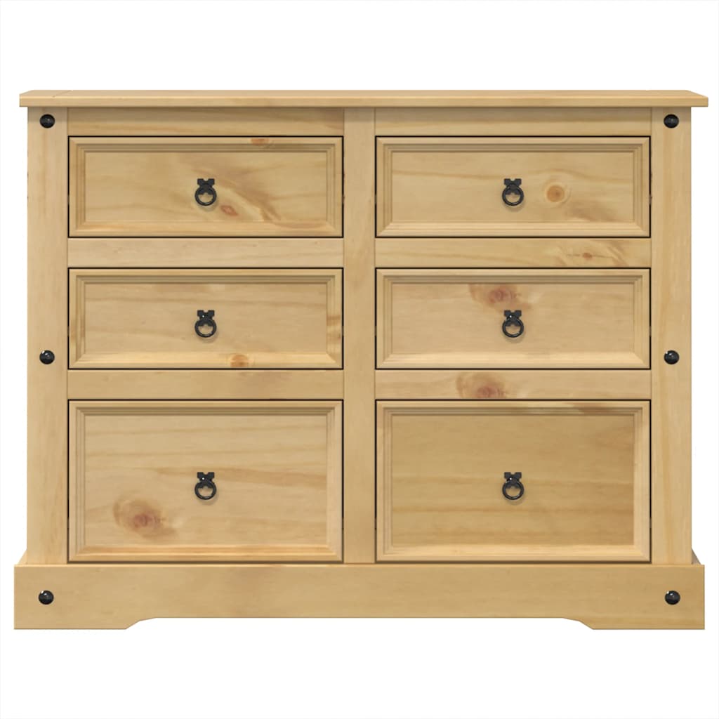 vidaXL Chest of Drawers "Corona" 112x48x91 cm Solid Wood Pine 4