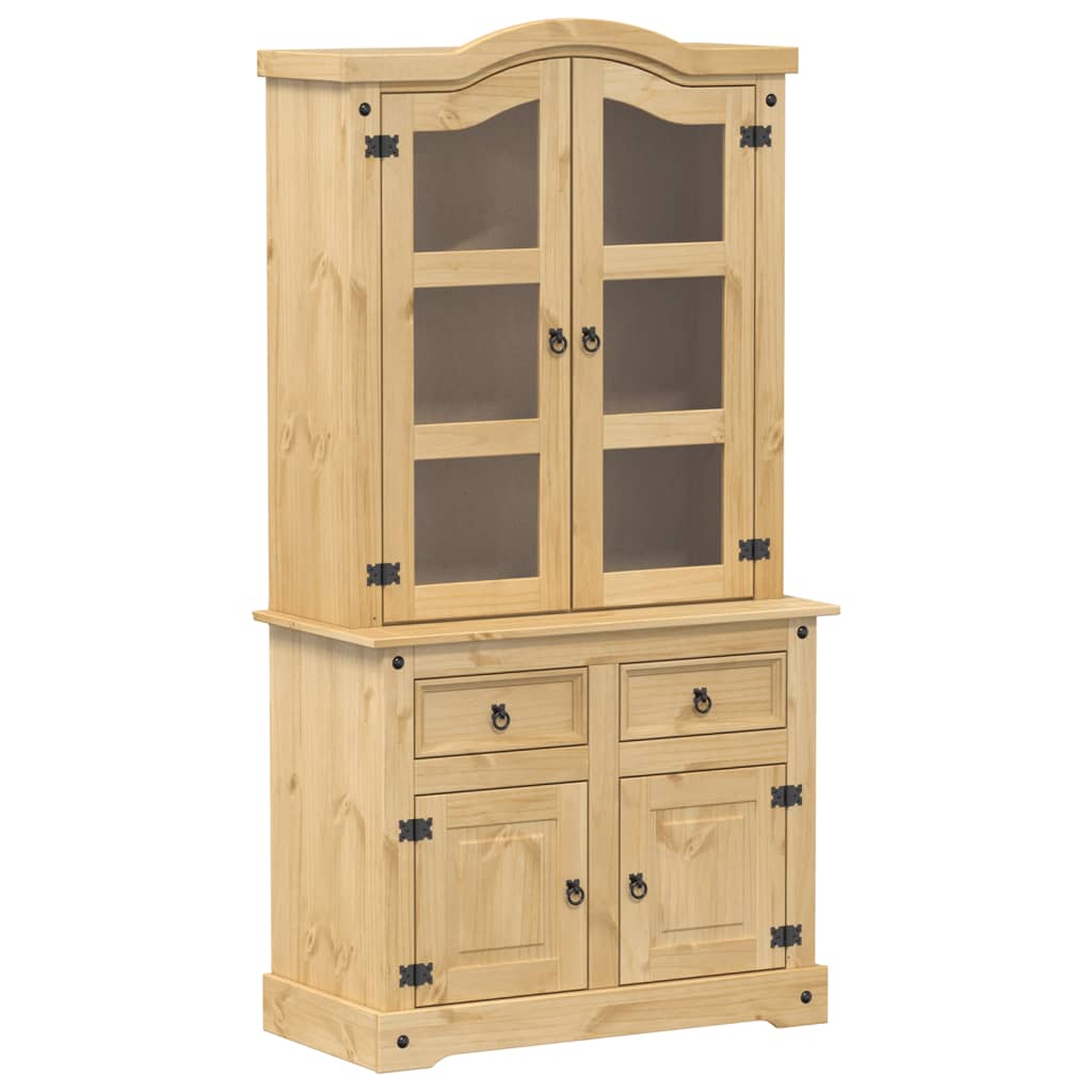 vidaXL Glass Display Cabinet "Corona" 100x48,5x179 cm Solid Wood Pine 2