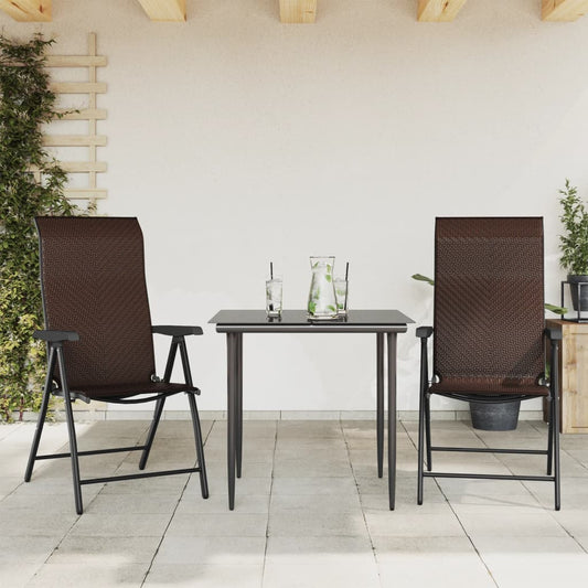 Folding Chairs Brown Poly Rattan 2