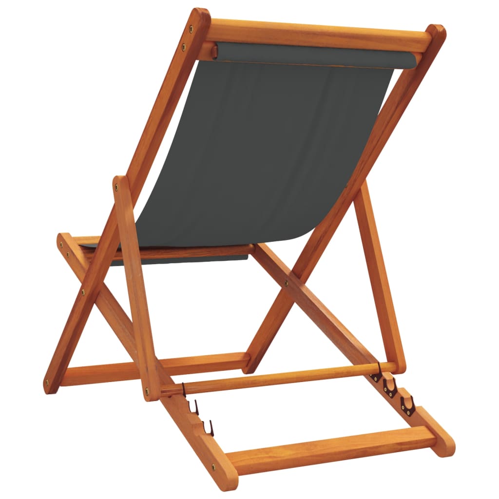 Folding Chairs Fabric without Armrest Grey 2