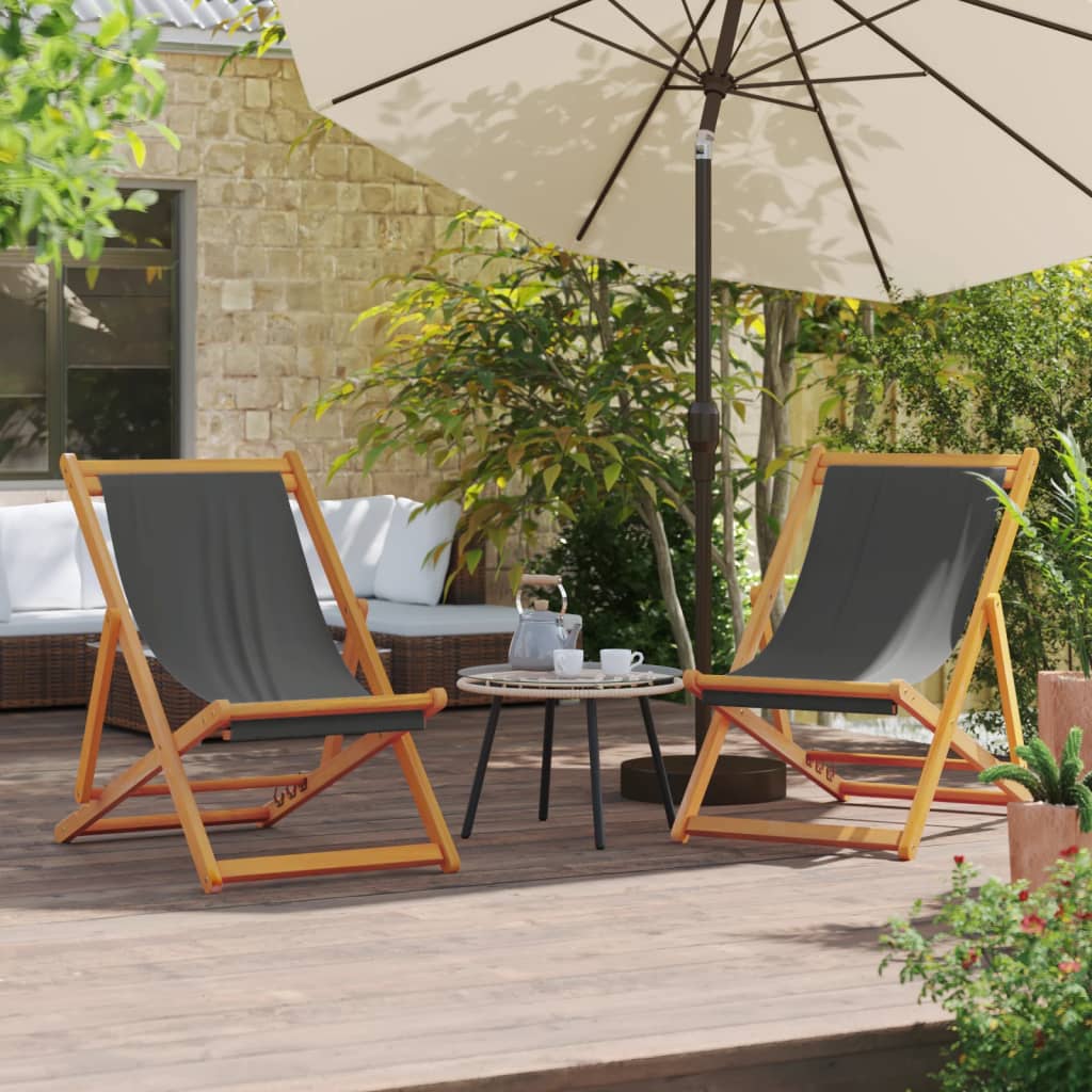 Folding Chairs Fabric without Armrest Grey 2