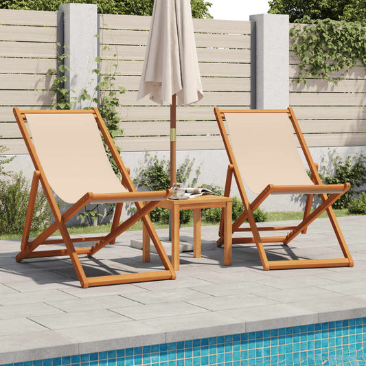 Folding Chairs Fabric without Armrest Beige 2