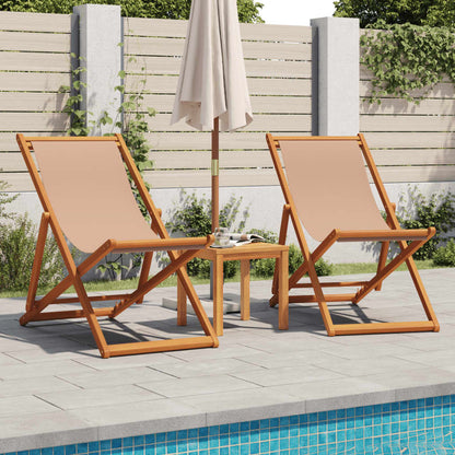 Folding Chairs Fabric without Armrest Taupe 2