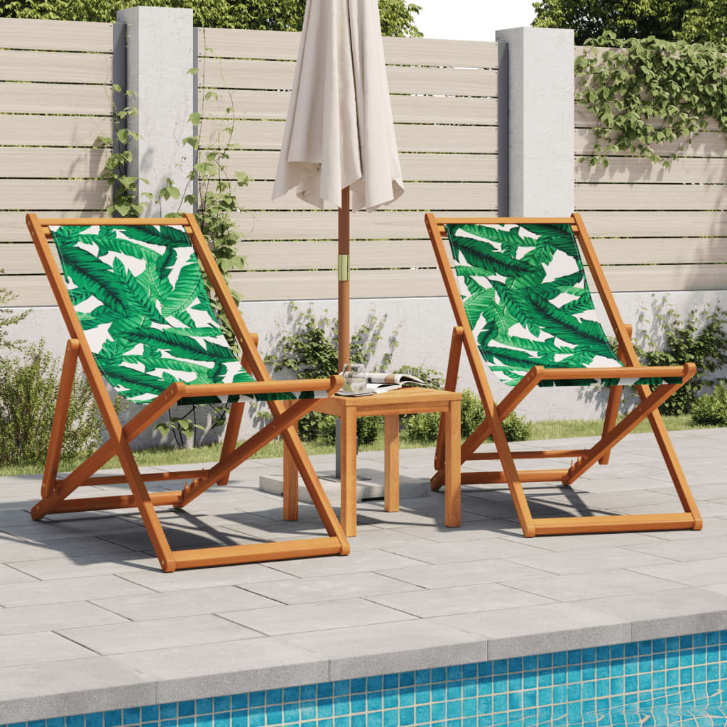 Folding Chairs Fabric without Armrest Leaf pattern 2