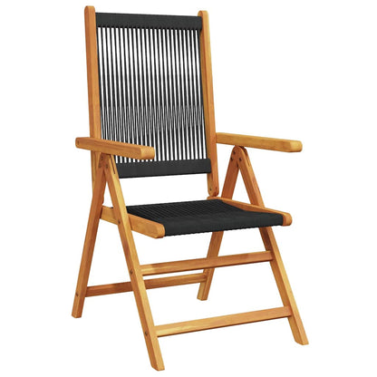 vidaXL Reclining Folding Chairs 4 pcs Black Solid Wood Acacia 3