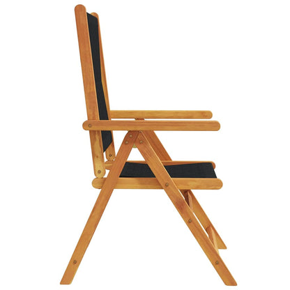 vidaXL Reclining Folding Chairs 4 pcs Black Solid Wood Acacia 5