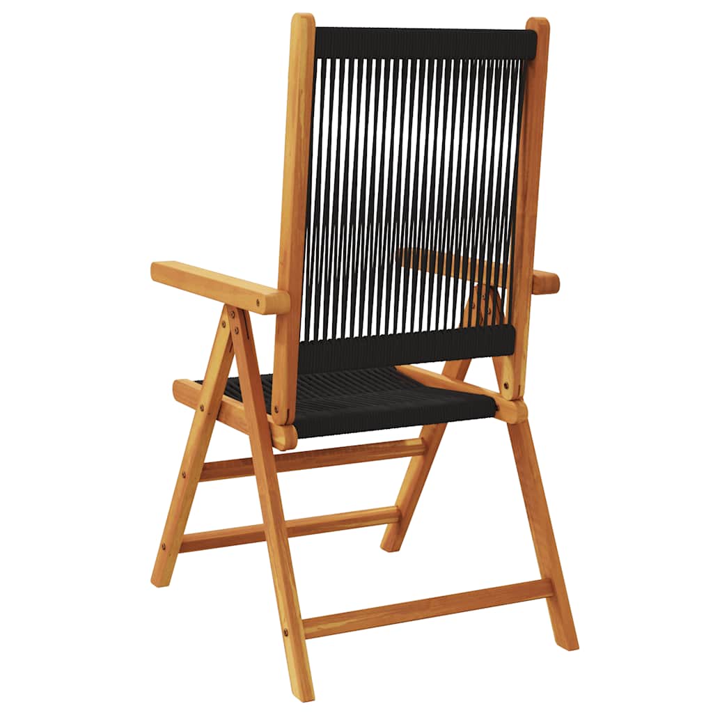 vidaXL Reclining Folding Chairs 4 pcs Black Solid Wood Acacia 6