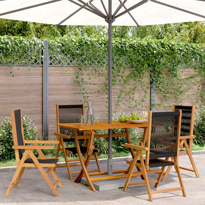 vidaXL Reclining Folding Chairs 4 pcs Black Solid Wood Acacia 1