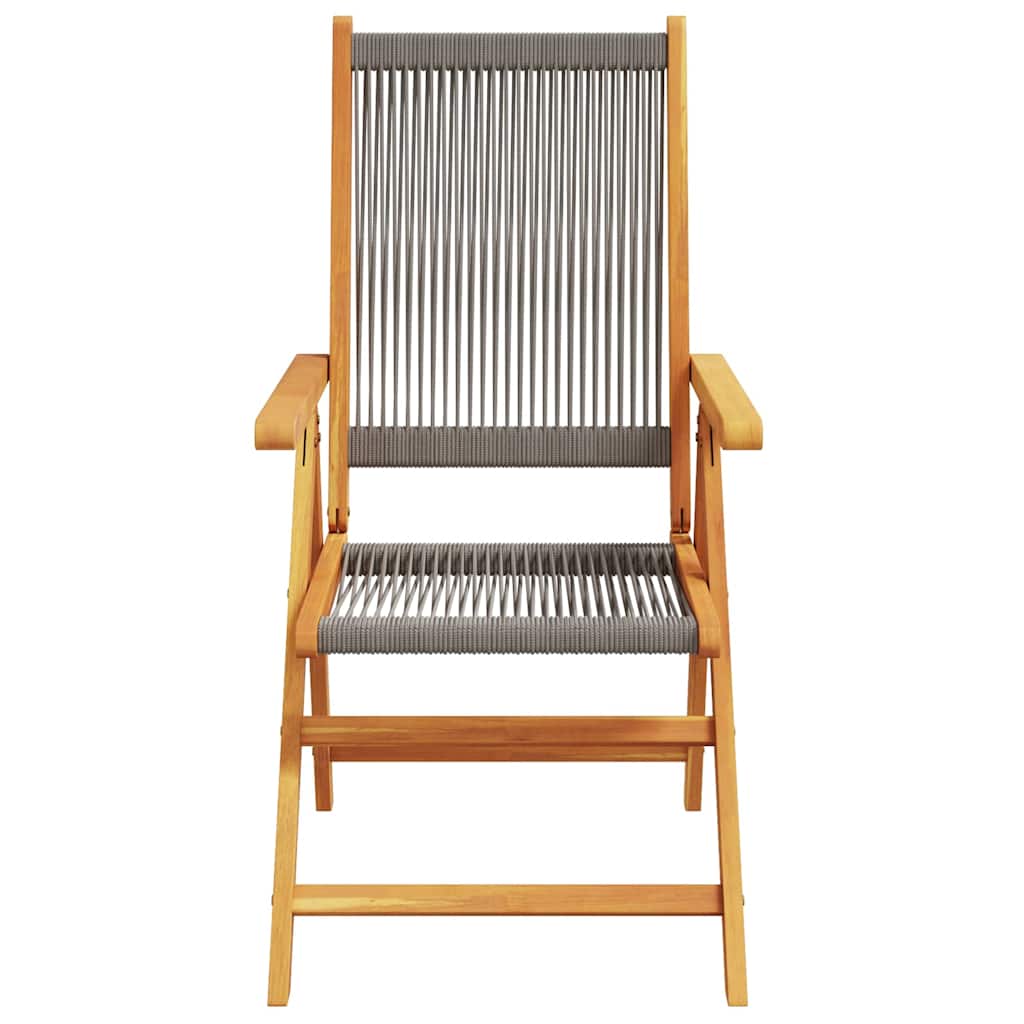vidaXL Reclining Folding Chairs 4 pcs Grey Solid Wood Acacia 4