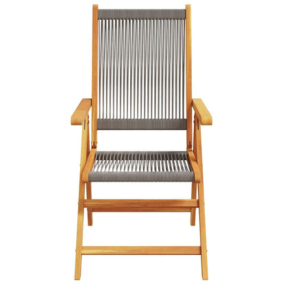 vidaXL Reclining Folding Chairs 4 pcs Grey Solid Wood Acacia 4
