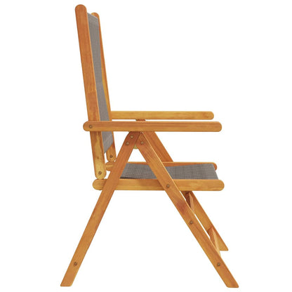 vidaXL Reclining Folding Chairs 4 pcs Grey Solid Wood Acacia 5