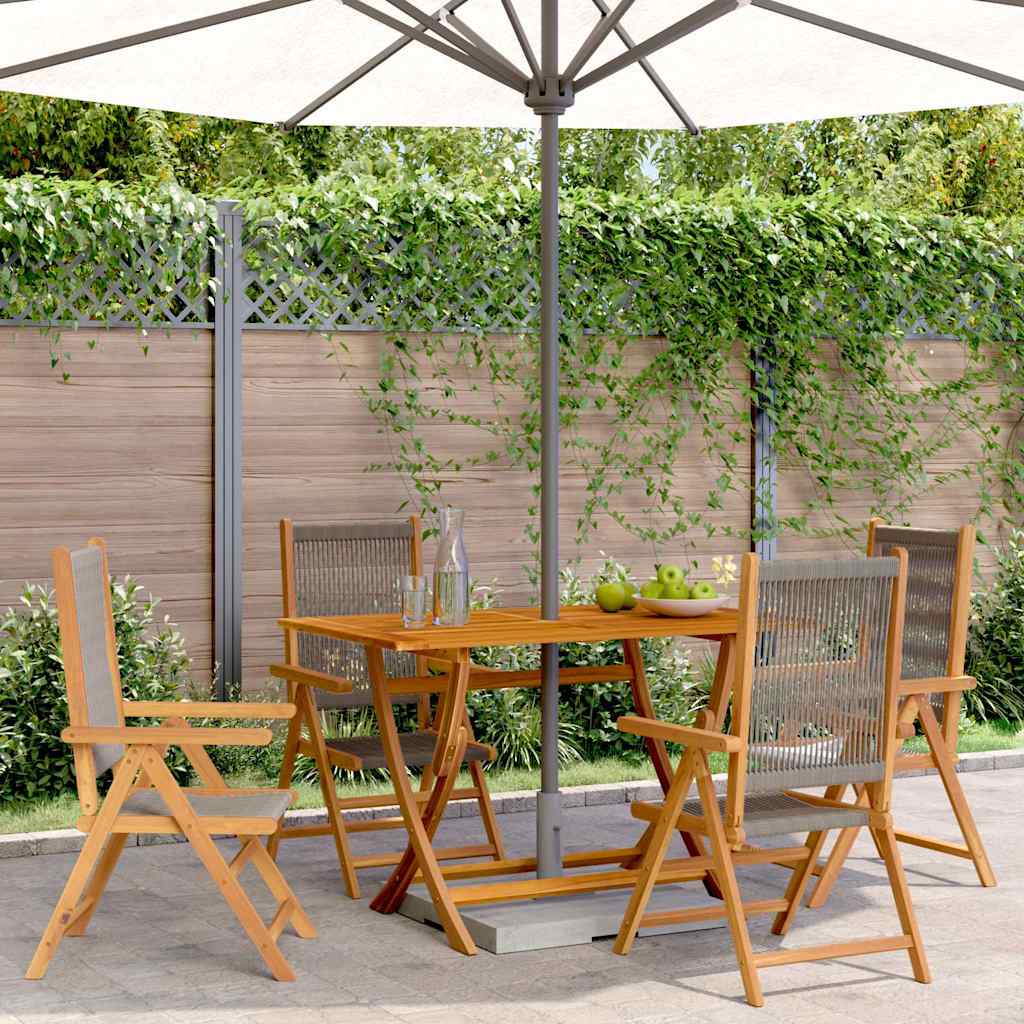 vidaXL Reclining Folding Chairs 4 pcs Grey Solid Wood Acacia 1
