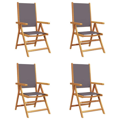 vidaXL Reclining Folding Chairs 4 pcs Anthracite Fabric and Solid Wood 2