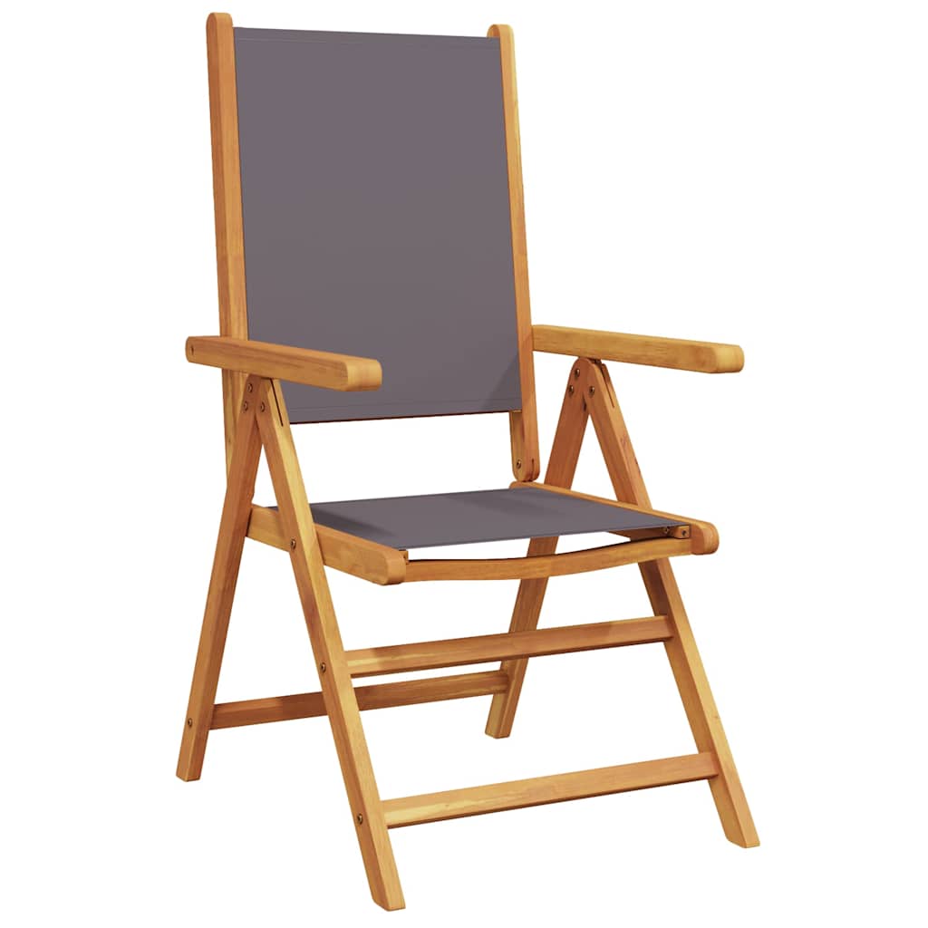 vidaXL Reclining Folding Chairs 4 pcs Anthracite Fabric and Solid Wood 3