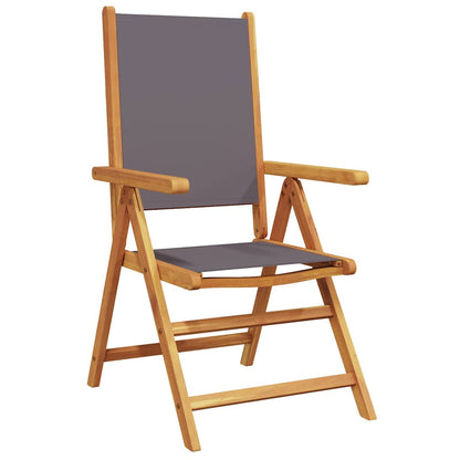 vidaXL Reclining Folding Chairs 4 pcs Anthracite Fabric and Solid Wood 3