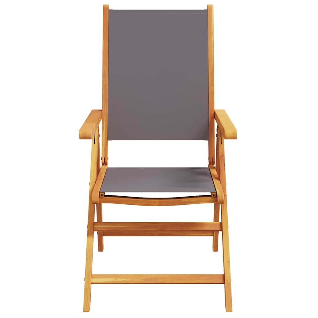 vidaXL Reclining Folding Chairs 4 pcs Anthracite Fabric and Solid Wood 4