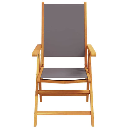 vidaXL Reclining Folding Chairs 4 pcs Anthracite Fabric and Solid Wood 4