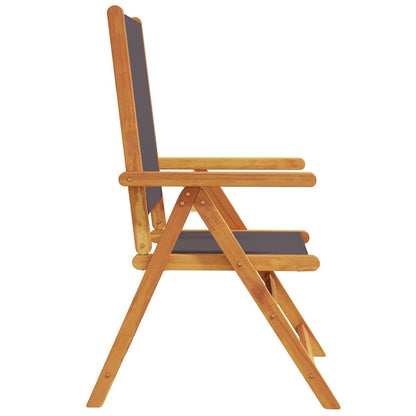 vidaXL Reclining Folding Chairs 4 pcs Anthracite Fabric and Solid Wood 6
