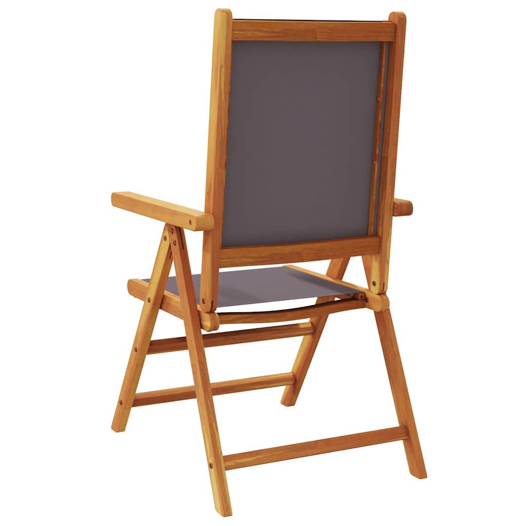 vidaXL Reclining Folding Chairs 4 pcs Anthracite Fabric and Solid Wood 5