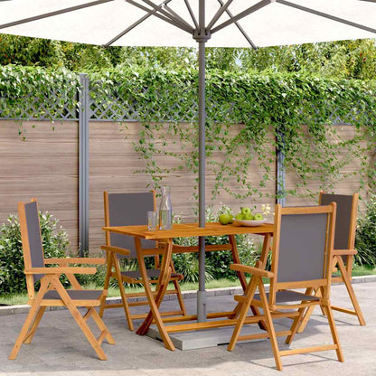 vidaXL Reclining Folding Chairs 4 pcs Anthracite Fabric and Solid Wood 1