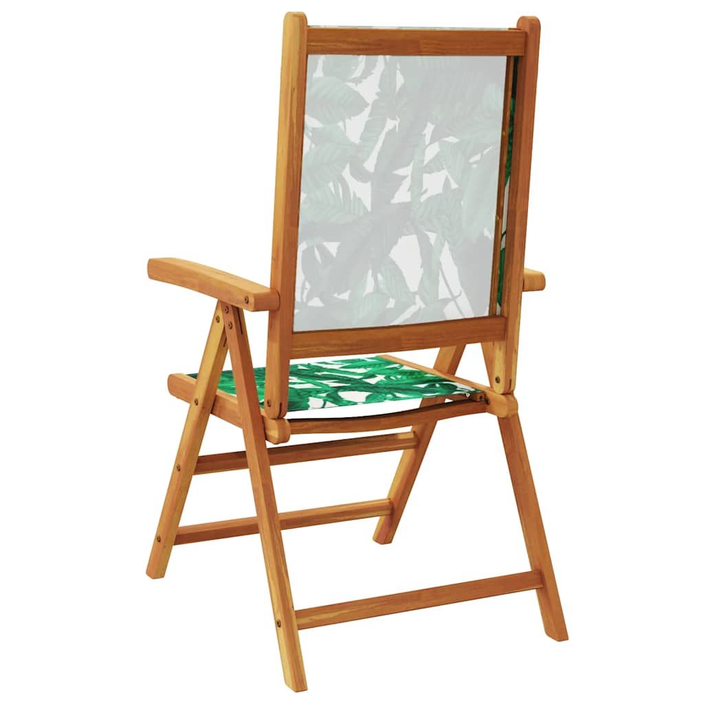 vidaXL Reclining Folding Chairs 4 pcs Green Fabric and Solid Wood 6