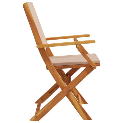 vidaXL Folding Chairs 4 pcs Taupe Fabric and Solid Wood 5
