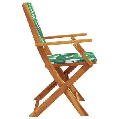 vidaXL Folding Chairs 6 pcs Green Fabric and Solid Wood 6