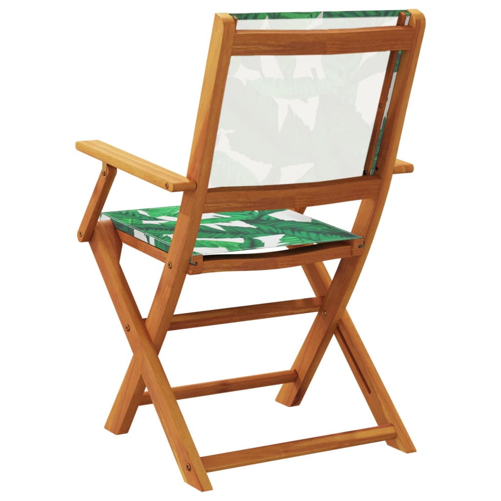 vidaXL Folding Chairs 6 pcs Green Fabric and Solid Wood 5