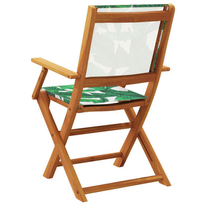 vidaXL Folding Chairs 6 pcs Green Fabric and Solid Wood 5