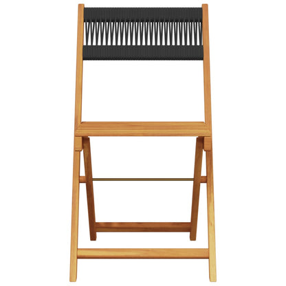 vidaXL Folding Chairs 8 pcs Black Solid Wood Acacia 4