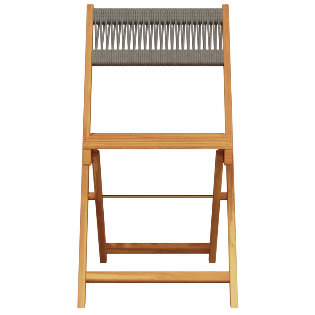 vidaXL Folding Chairs 8 pcs Grey Solid Wood Acacia 4