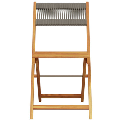 vidaXL Folding Chairs 8 pcs Grey Solid Wood Acacia 4
