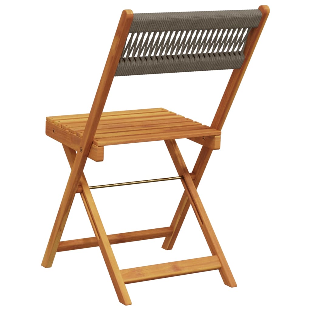 vidaXL Folding Chairs 8 pcs Grey Solid Wood Acacia 5