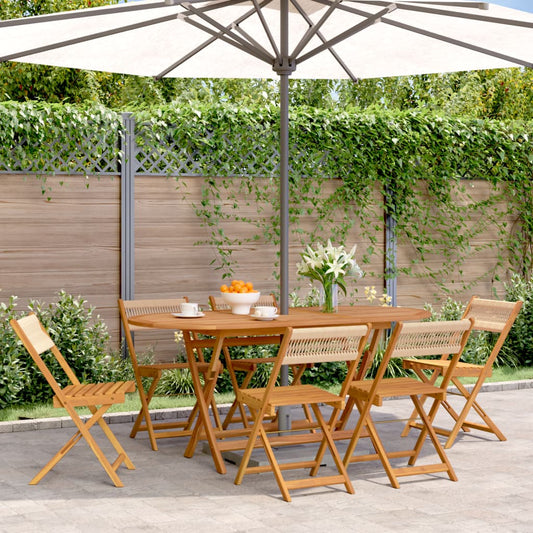 Folding Chairs Solid Wood Acacia Beige 6