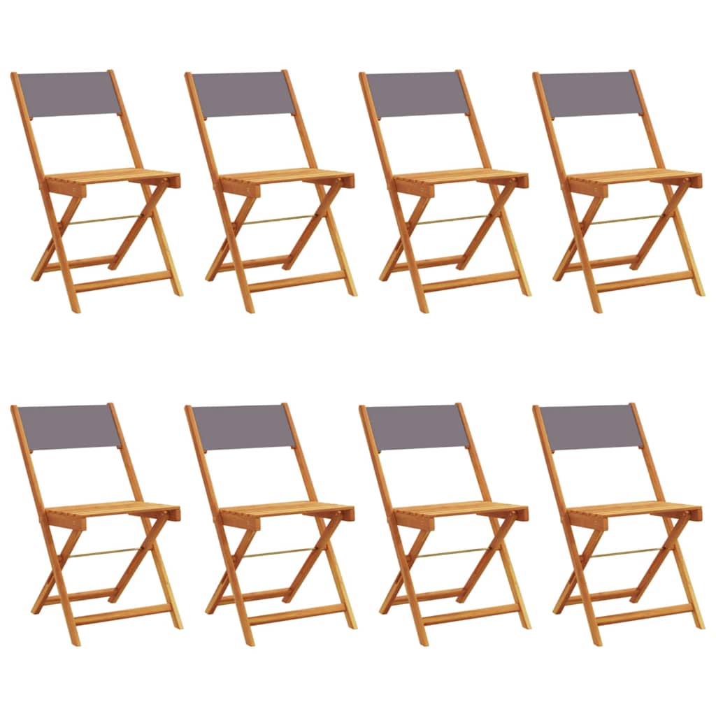 vidaXL Folding Chairs 8 pcs Anthracite Fabric and Solid Wood 2