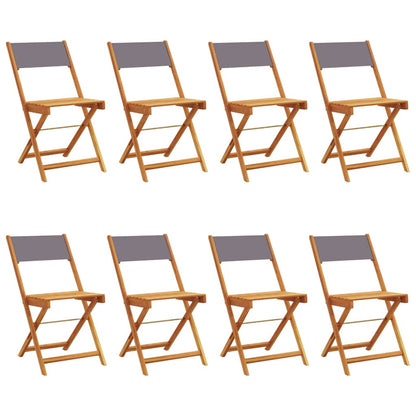 vidaXL Folding Chairs 8 pcs Anthracite Fabric and Solid Wood 2