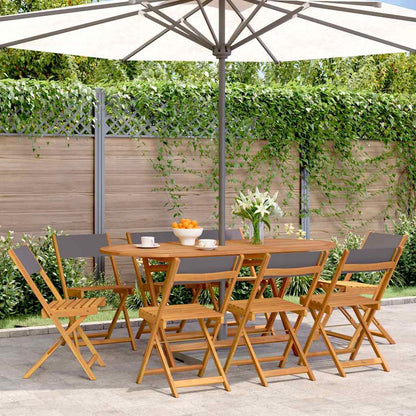 vidaXL Folding Chairs 8 pcs Anthracite Fabric and Solid Wood 1