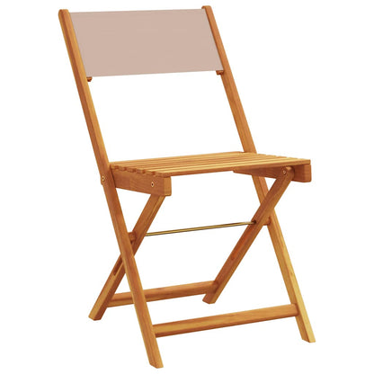 vidaXL Folding Chairs 6 pcs Taupe Fabric and Solid Wood 3