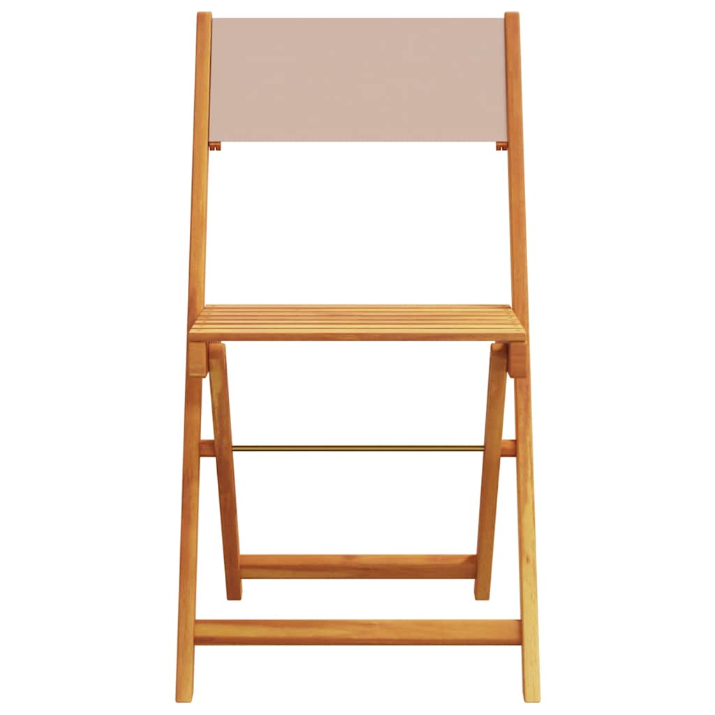 vidaXL Folding Chairs 6 pcs Taupe Fabric and Solid Wood 4