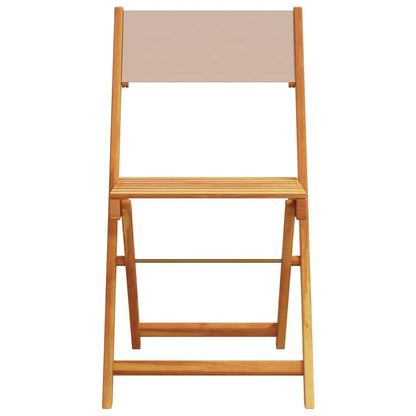 vidaXL Folding Chairs 6 pcs Taupe Fabric and Solid Wood 4