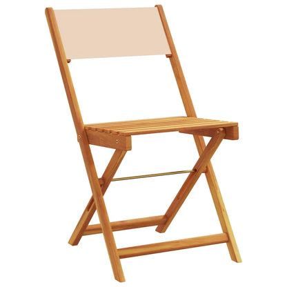 vidaXL Folding Chairs 6 pcs Beige Fabric and Solid Wood 3