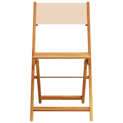 vidaXL Folding Chairs 6 pcs Beige Fabric and Solid Wood 4