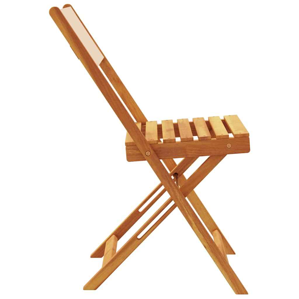 vidaXL Folding Chairs 6 pcs Beige Fabric and Solid Wood 5