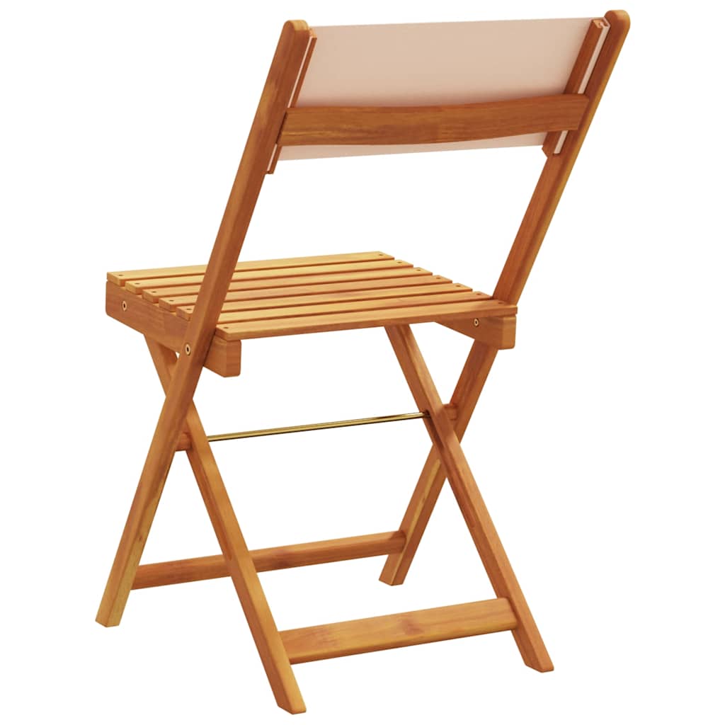 vidaXL Folding Chairs 6 pcs Beige Fabric and Solid Wood 6
