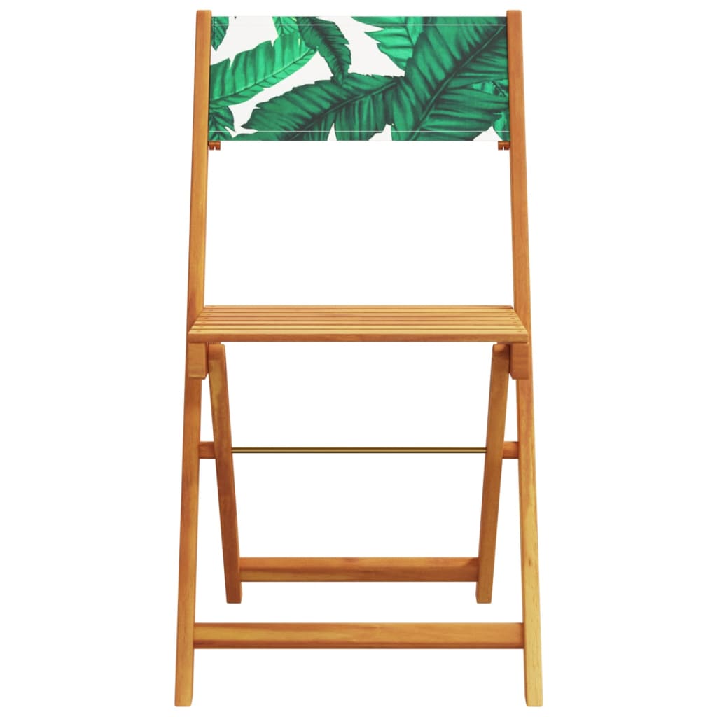 vidaXL Folding Chairs 6 pcs Green Fabric and Solid Wood 4